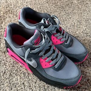 Nike Women's Charcoal and Hot Pink Sneakers